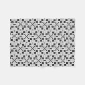 レトロミッドセンチュリークロスワードパズル フリースブランケット (正面(横))