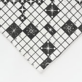 レトロミッドセンチュリークロスワードパズル フリースブランケット (角)