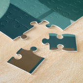 レトロミッドセンチュリーグリーンキャット ジグソーパズル (側面)