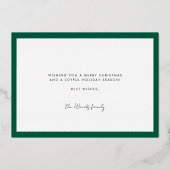 レトロミッドセンチュリーグリーンメリークリスマス 箔シーズンカード (裏面)