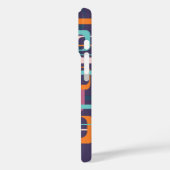 レトロミッドセンチュリーシェイプパープルパーソナライズされた Case-Mate iPhoneケース (裏面 / 左)