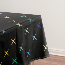 レトロミッドセンチュリージオメトリックスターズアートデザイン テーブルクロス