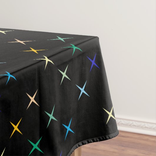 レトロミッドセンチュリージオメトリックスターズアートデザイン テーブルクロス (インサイチュ)