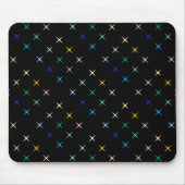 レトロミッドセンチュリージオメトリックスターズアートデザイン マウスパッド (正面)