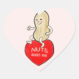 レトロミッドセンチュリースタイルナッツあなたについてバレンタイン ハートシール