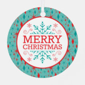 レトロミッドセンチュリースターバストとダイヤモンドクリスマス メタルオーナメント (裏面)