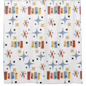 レトロミッドセンチュリースターバスト シャワーカーテン (正面)