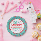 レトロミッドセンチュリースターバスト&ダイヤモンドクリスマス ペーパープレート (パーティー)