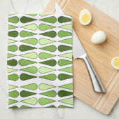 レトロミッドセンチュリーティアドロップズチャートルーズ キッチンタオル (四つ折り)