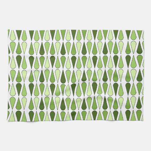 レトロミッドセンチュリーティアドロップズチャートルーズ キッチンタオル (横)