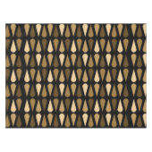 レトロミッドセンチュリーティラドロップズブラックブラウン テーブルクロス (正面(横))