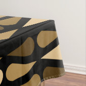 レトロミッドセンチュリーティラドロップズブラックブラウン テーブルクロス (インサイチュ)