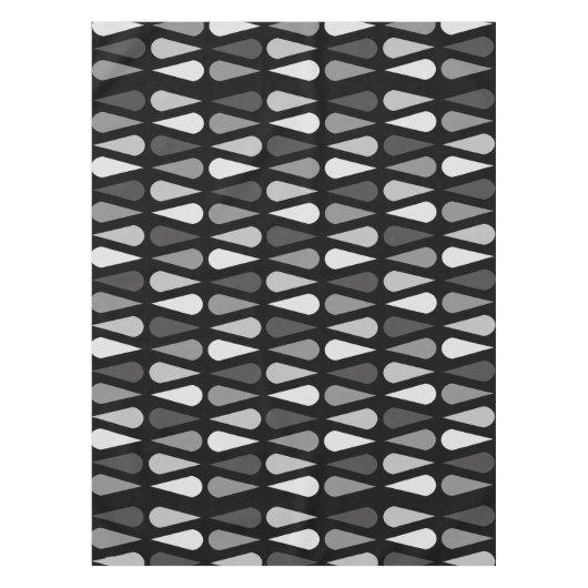 レトロミッドセンチュリーティラドロップズブラック テーブルクロス (正面)