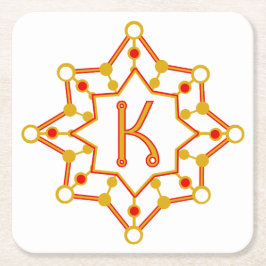 レトロミッドセンチュリーデザイン パーソナライズされた スクエアペーパーコースター