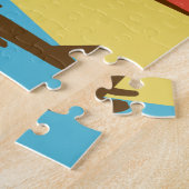 レトロミッドセンチュリートラベルエアライン飛行機パズル ジグソーパズル (側面)