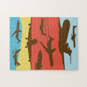 レトロミッドセンチュリートラベルエアライン飛行機パズル ジグソーパズル (横)