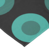 レトロミッドセンチュリードットブラックティール(緑がかった色) テーブルクロス (アングル)