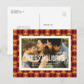 レトロミッドセンチュリーパターンハッピーホリデーズ写真 ポストカード (正面/裏面)