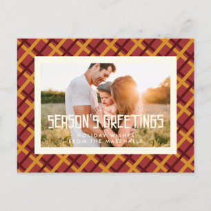 レトロミッドセンチュリーパターンSeason's Greetings写真 ポストカード