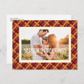 レトロミッドセンチュリーパターンSeason's Greetings写真 ポストカード (正面/裏面)