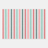 レトロミッドセンチュリーピンクグリーンパターン ラッピングペーパーシート (正面3)