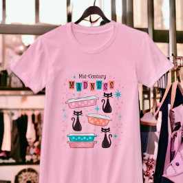 レトロミッドセンチュリーブラックキャッツヴィンテージPyrex Tシャツ