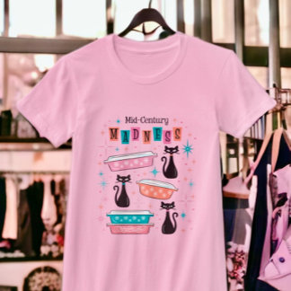 レトロミッドセンチュリーブラックキャッツヴィンテージPyrex Tシャツ