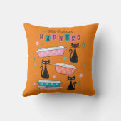 レトロミッドセンチュリーブラックキャットピレックスエイムズMCM枕 クッション (裏面)