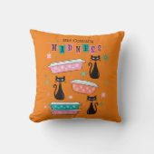 レトロミッドセンチュリーブラックキャットピレックスエイムズMCM枕 クッション (正面)