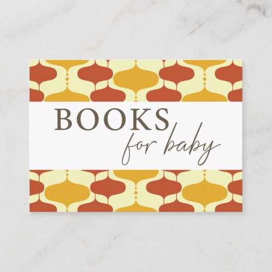 レトロミッドセンチュリーベイビーシャワーブックリクエストカード エンクロージャーカード (裏面)