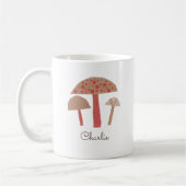 レトロミッドセンチュリーマッシュルームかわいいヴィンテージインスパイア- コーヒーマグカップ (左)
