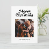 レトロミッドセンチュリーメリークリスマス2写真 シーズンカード (スタンド正面)