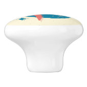 レトロミッドセンチュリーモダンアトミック時代抽象芸術 セラミックノブ (側面)