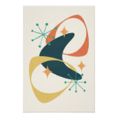 レトロミッドセンチュリーモダンアトミック時代抽象芸術 ポスター (正面)