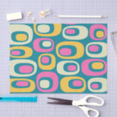 レトロミッドセンチュリーモダンアトミック模様 薄葉紙 (クラフト)