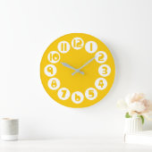 レトロミッドセンチュリーモダンイエロー ラージ壁時計 (ホーム)