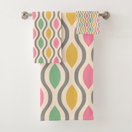 レトロミッドセンチュリーモダンオギー模様 バスタオルセット (インサイチュ)
