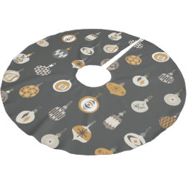 レトロミッドセンチュリーモダンオーナメントクリスマス ブラッシュドポリエステルツリースカート