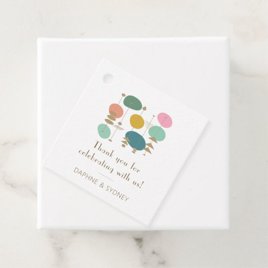 レトロミッドセンチュリーモダンカスタムウェディングありがとう フェイバータグ (インサイチュ)