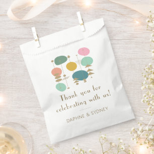 レトロミッドセンチュリーモダンカスタムウェディングありがとう フェイバーバッグ