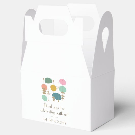 レトロミッドセンチュリーモダンカスタムウェディングありがとう フェイバーボックス (オープン)