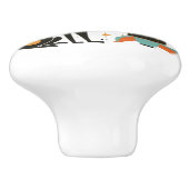 レトロミッドセンチュリーモダンキャット宇宙船 セラミックノブ (側面)