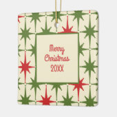 レトロミッドセンチュリーモダンクリスマススターバスト年 セラミックオーナメント (左)