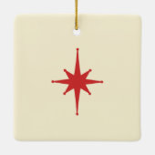 レトロミッドセンチュリーモダンクリスマススターバスト年 セラミックオーナメント (裏面)