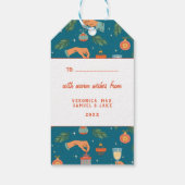 レトロミッドセンチュリーモダンクリスマスホリデーギフトTa ギフトタグ (裏面)