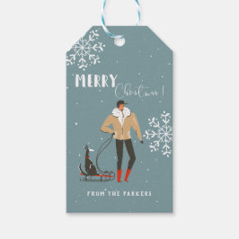 レトロミッドセンチュリーモダンクリスマス ギフトタグ