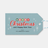 レトロミッドセンチュリーモダンクリスマス ギフトタグ (正面(横))