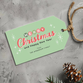 レトロミッドセンチュリーモダンクリスマス ギフトタグ