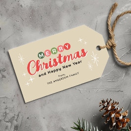 レトロミッドセンチュリーモダンクリスマス ギフトタグ