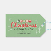 レトロミッドセンチュリーモダンクリスマス ギフトタグ (正面(横))